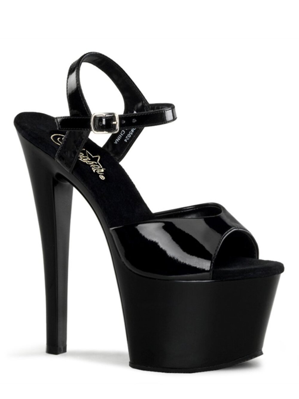 Pleaser Sky 309 Black Platform Heels Sandals